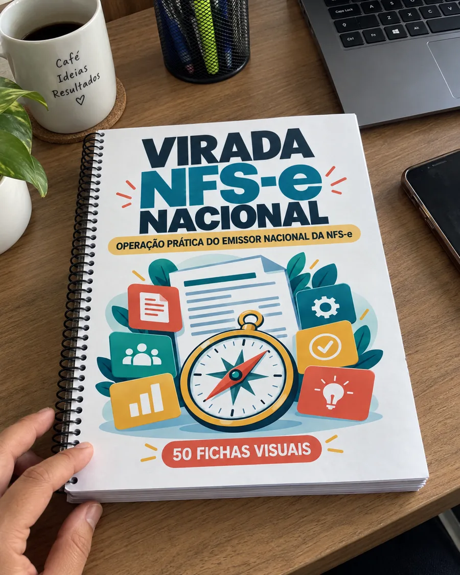 Material impresso do virada nfse nacional sendo usado de verdade