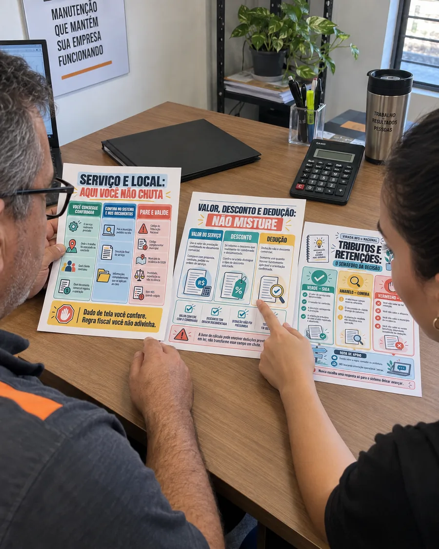 Material impresso do virada nfse nacional sendo usado de verdade